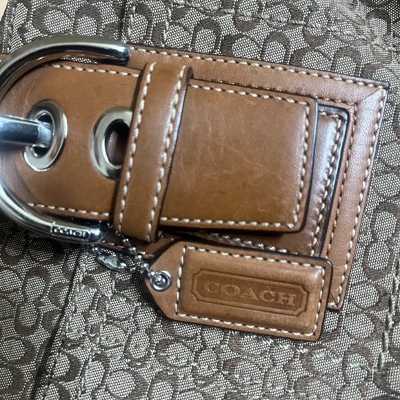 Coach Soho Camel Monogram Canvas Leather Shoulder Bag - Picture 2 of 11